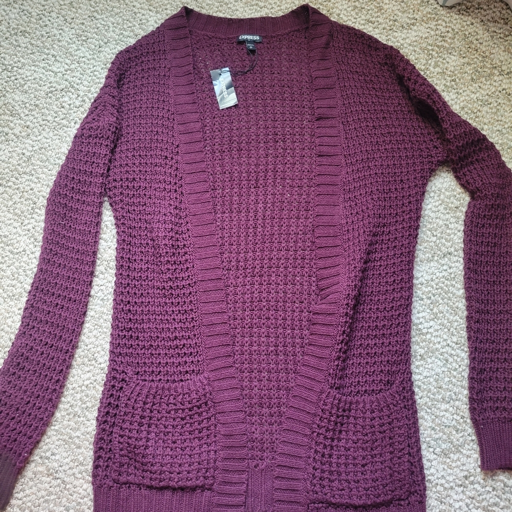 Express maroon cardigan